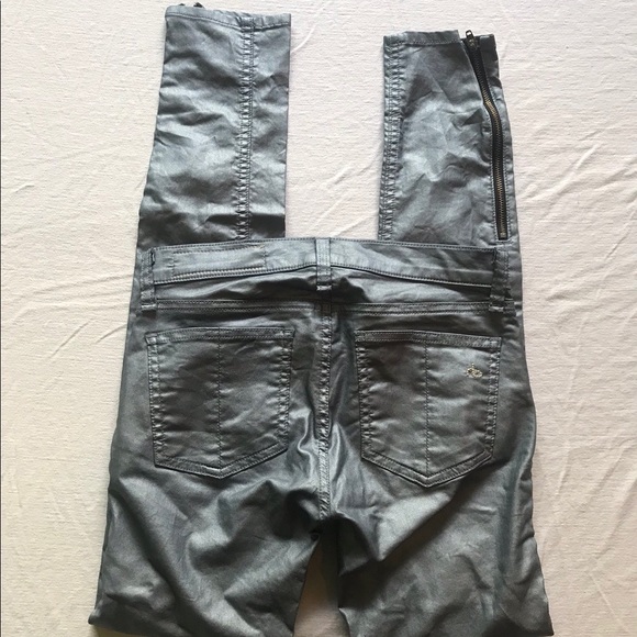Rag & Bone Metallic Coated Skinny Jeans - Picture 8 of 9